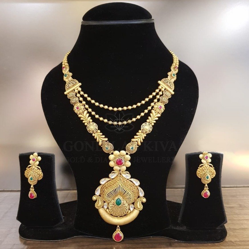 22 kt gold necklace set gnh47 - gft h/m83