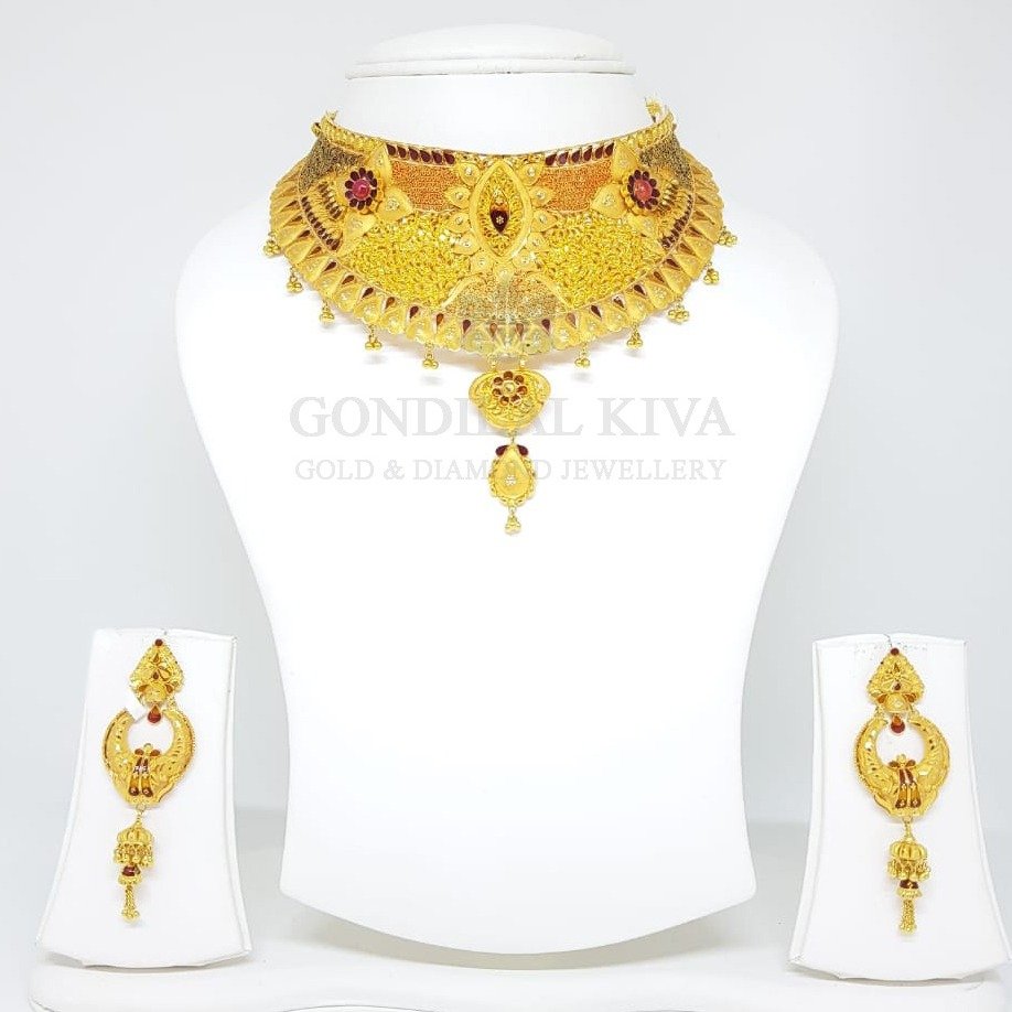 20kt gold necklace set gck17 - gft298