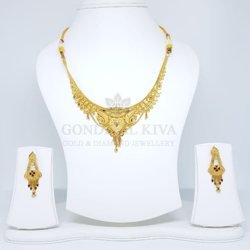 20kt gold necklace set gnl133 - gft90