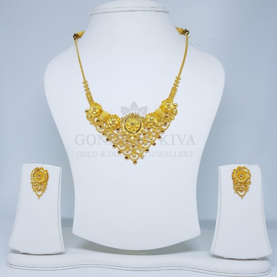 22kt gold necklace set gnh36 - gft hm69