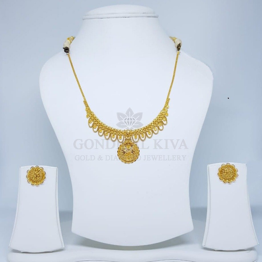 22kt gold necklace set gnh18 - gft hm22