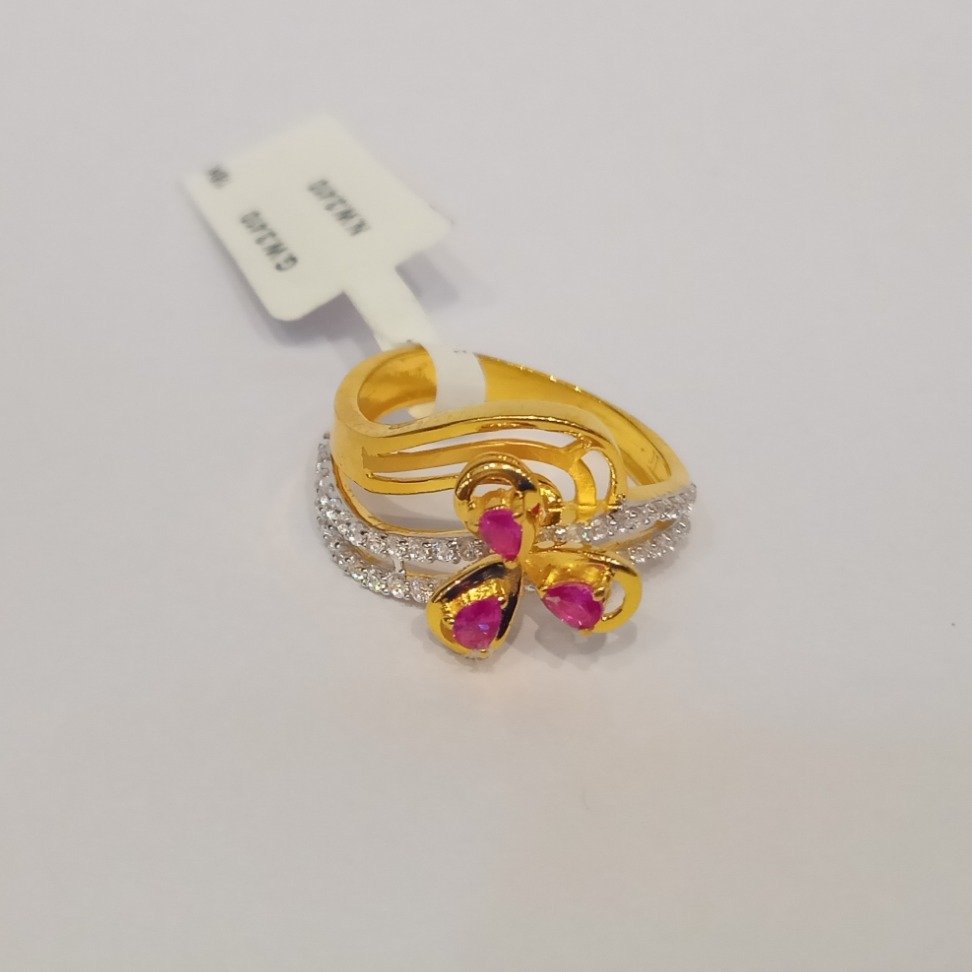 22KT Gold CZ Designer Ring For Women GK-R03